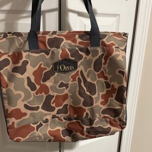 Orvis Brown and Tan Camouflage Tote